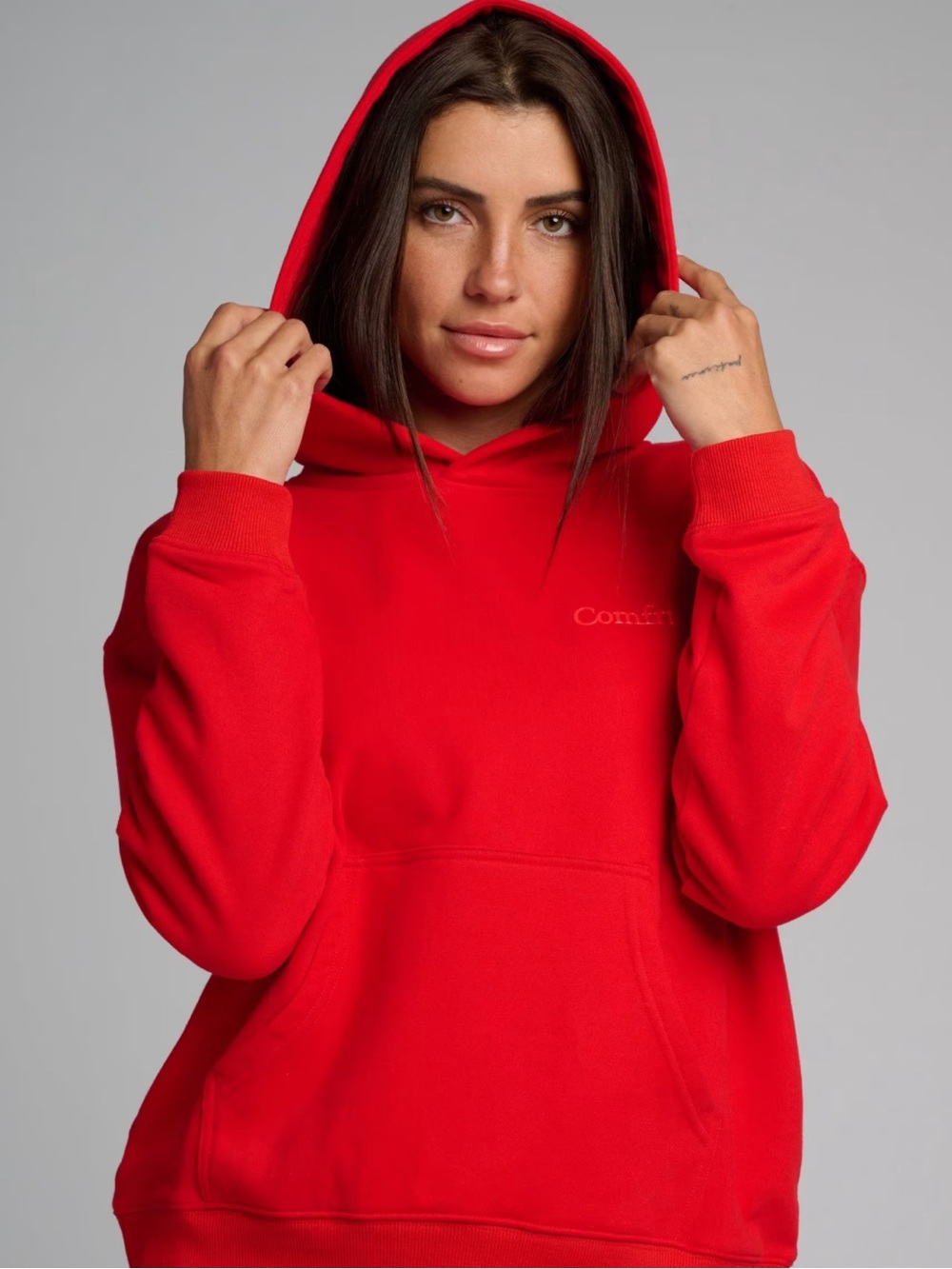 Comfrt Red Pullover Hoodie for Women
